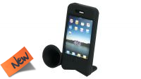 Amplificador de som em silicone para iPhone com suporte para bicicleta preto