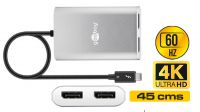 Cabo adaptador USB 3.1 M - Displayport x 2p.  2x 4k@60Hz ou 1x 5k@60Hz 0.45 m.