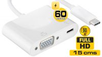 Cabo adaptador USB 3.1 (M) a VGA Full HD 1080P 60Hz PD 60w