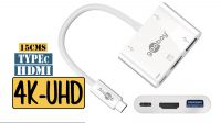 Cabo adaptador USB 3.1 M - HDMI F+USB 3.1 F USB 3.0   4 K*2 K@30 Hz  branco 0.15