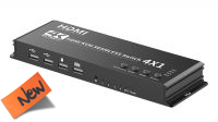 KVM 4p. HDMI Multiviewer 4k Video Splitters 5 modos 4k@30Hz c/comando