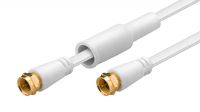 Cable de antena flat conector F plug a F plug 75 Ohm Gold Plated Blanco 1.5m