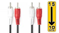 Cabo multimedia 2 RCA Macho a 2 RCA Macho