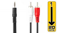 Cabo de áudio jack 3.5 mm M/2 x RCA M