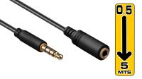 Cabo multimédia extensão stereo M/F Jack 3.5mm 04P goldplated preto