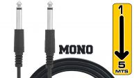 Cabo audio mono jack 6.35 - 6.35 mm. M/M negro