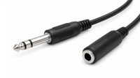 Cabo de audio stereo jack 6.35mm Macho a Fêmea 3m preto