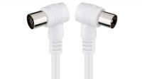 Cable coaxial 75 Ohm de antena M/H angulado Blanco