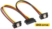 Cable interno de alimentación SATA 1 x Macho a 2 x Hembra 90º con clip 0.2m