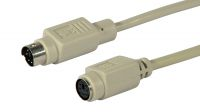 Cabo de extensão Mini-Din 6 Pinos M/F vulcanizado.