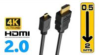 Cable micro HDMI-HDMI 1.4 con ethernet M/M Gold Plated