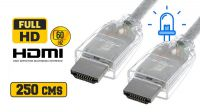 Cabo HDMI M/M com led azul nos conectores (1,5/2,5Mts)