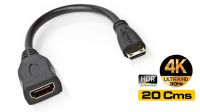 Cabo adaptador HDMI High Speed com Ethernet fêmea a mini/micro HDMI fêmea 0.20 m