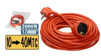 Cable de alimentación Schuko M/H 220V 10A Naranja