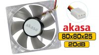 Ventilador Akasa Silent Smokey 80mm 20 dB(A)