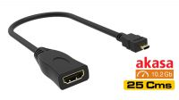 Cable adaptador micro HDMI Macho a HDMI Hembra 0.25m Negro