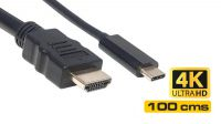 Cabo de monitor USB 3.1 a HDMI M/M 4K*2K@30Hz FullHD 1080P preto