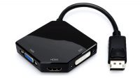 Cabo monitor/adaptador DP V1.1 M - HDMI, VGA, DVI F 4K*2K@30Hz preto 20cm