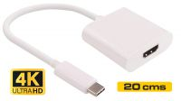 Cabo conversor USB 3.1 C  a HDMI 4K branco 20cm