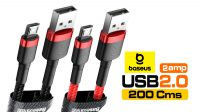 Cable Baseus USB-A M-micro-B M QC3.0 (Max 1.5Amp)  alu.Nylon 2m.