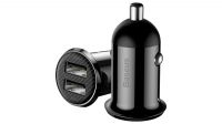 Cargador mechero 12V/24V Baseus 2 x USB 2.4A Negro
