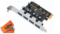 Placa cRadia PCI Express com 4 Portas USB 3.0 e Alimentação Sata