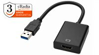 Adaptador USB 3.0 a HDMI preto 26cm