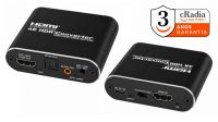 Conversor extractor de audio cRadia HDMI IN - HDMI + SPDIF OUT 5.1, ARC