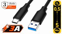 Cabo cRadia USB 3.1- C macho - USB 3.0  A macho 10Gb preto