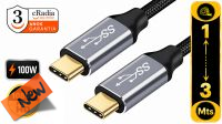 Cabo cRadia USB-C - C M/M Gen1 3.1 com 100w 5 Gbps 1080P
