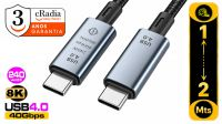 Cabo cRadia USB 4.0 tipo C - C 240W-40Gbps 8K 60Hz