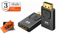 Adaptador Cradia de Displayport Macho para HDMI Fêmea 4K preto