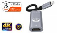 Conversor cRadia USB 3.1 C - HDMI max.4K*2K@60Hz cinza 0.15 m.