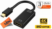Cabo mini DisplayPort a HDMI cRadia M/F negro 4k 0.20 m.