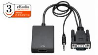 Adaptador cRadia VGA  M + Audio 3.5mm Jack >HDMI- F 0.15 m