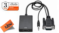 Adaptador cRadia VGA  M + Audio 3.5mm Jack >HDMI- F 0.15 m