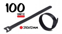 Abrazadera 210mm x 12mm velcro (100unid) Negra