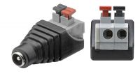 Conector DC para Câmaras CCTV com fixação pushdown