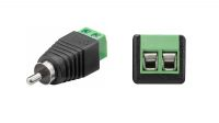 Conector RCA para câmaras segurança terminal bloco 2 pin CCTV
