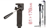 Suporte monopé com bolsa transporte para câmara 178cm altura máxima preto