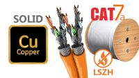 Bobine de cabo Duplex S/FTP LSZH Cat. 7A PiMF sólido CU laranja 100m
