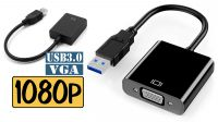 Adaptador USB 3.0 a VGA 1080P@60Hz preto 15cm