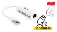 Adaptador USB 2.0 a RJ45 red 10/100Mbps blanco