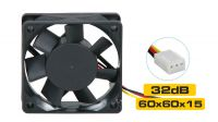 Ventilador 12V 60x60x15mm 25dB