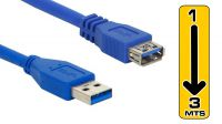 Cable USB 3.0 A/A  M/H Azul