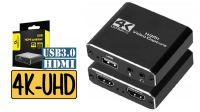 Capturador gráfico por USB, HDMI In-Out 4K 60Hz HDCP 1.4