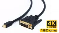 Cabo mini Displayport V1.2 a DVI-I 4k(3840x2160@30Hz) M/M preto 1.8m