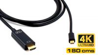 Cabo mini DisplayPort V1.2 a HDMI M/M AWG28 3840x2160@30Hz preto 1.8m