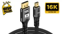 Cable mini DisplayPort a DisplayPort V2.1 16K@60Hz, 8K@120Hz, 4K@240Hz Negro 2m
