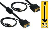 Cabo de monitor VGA 15P M/F 3+7c. com Jack 3.5mm para audio preto